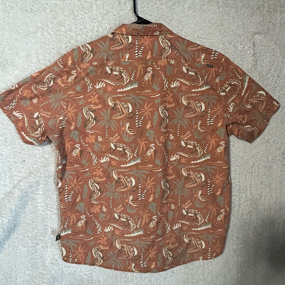 Howler Brothers Shirt Mens XL Alligator Palm Tree Mansfield All Over Print Vaca - Picture 6 of 7